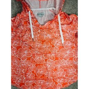 Koolaburra by UGG Women's Hoodie Pullover Top Coral Floral Lightweight Size M